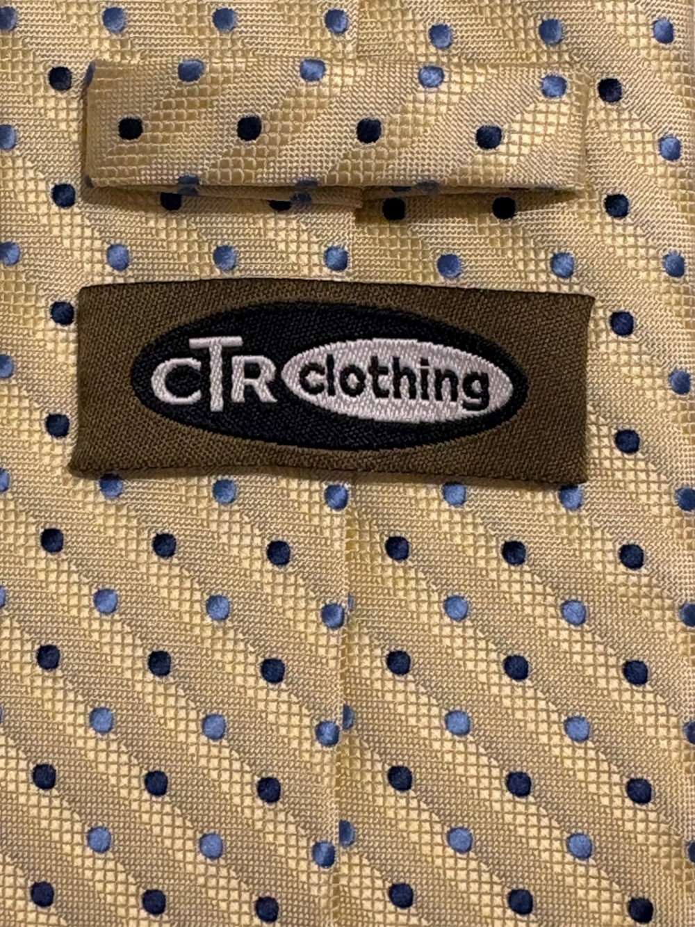 CTR Clothing Yellow Polka Dot Silk Necktie 3.25"